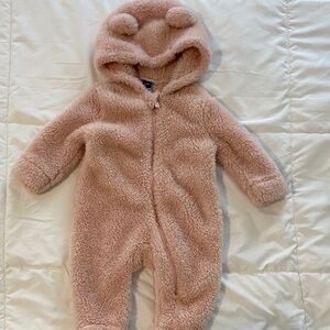 Old Navy - Cozy Pink Fuzzy Baby Onesie